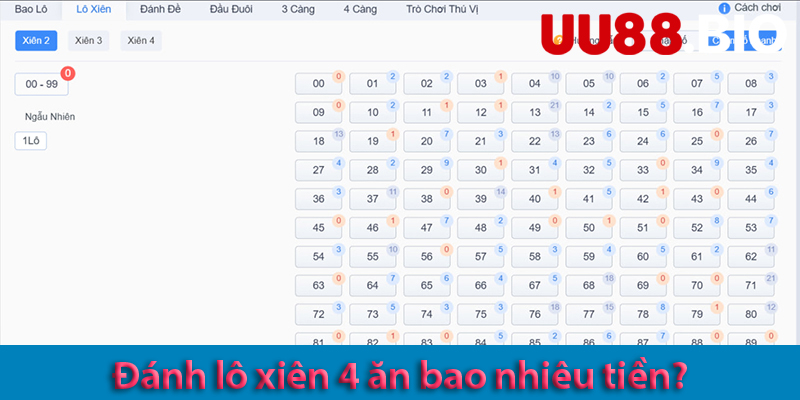 Đánh lô xiên 4 ăn bao nhiêu? Cách tính và chiến thuật soi cầu hiệu quả